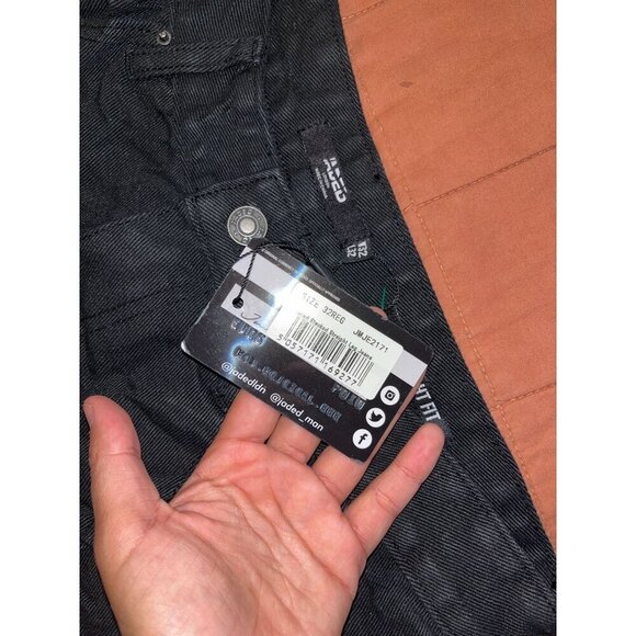 NWT Jaded London Black Coated Stacked  Straight Leg  Jeans Men's Size 32x32 - Picture 10 of 11